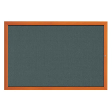 United Visual Products Hinge-less Radius Corkboard, 24"x36", Satin Alum Frame/Medium Grey UVEB2436R-SATIN-MEDGRY